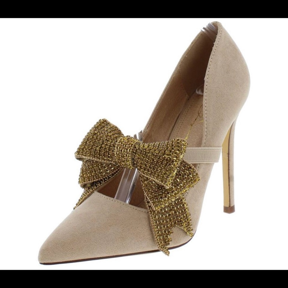 Nude Glam Bow Pumps